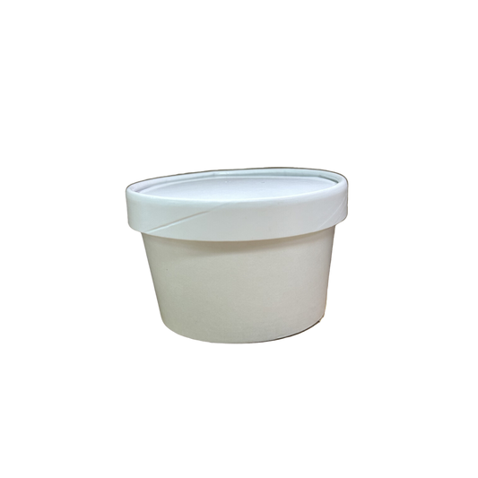 8 oz White Take-Out Paper Soup Container Combo - 250 Sets