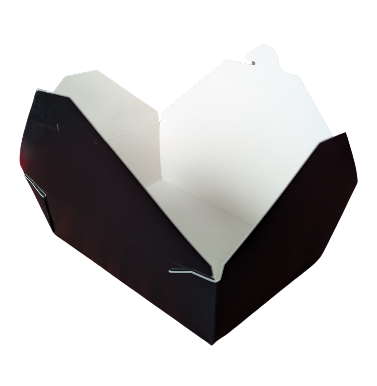#3 Black Top Folded Take-Out Paper Container - 200pcs