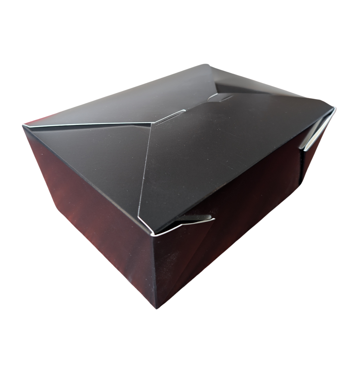 #4 Black Top Folded Take-Out Paper Container - 160pcs