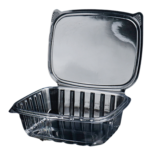 48oz Clear PET Hinged Deli Containers - 200pcs