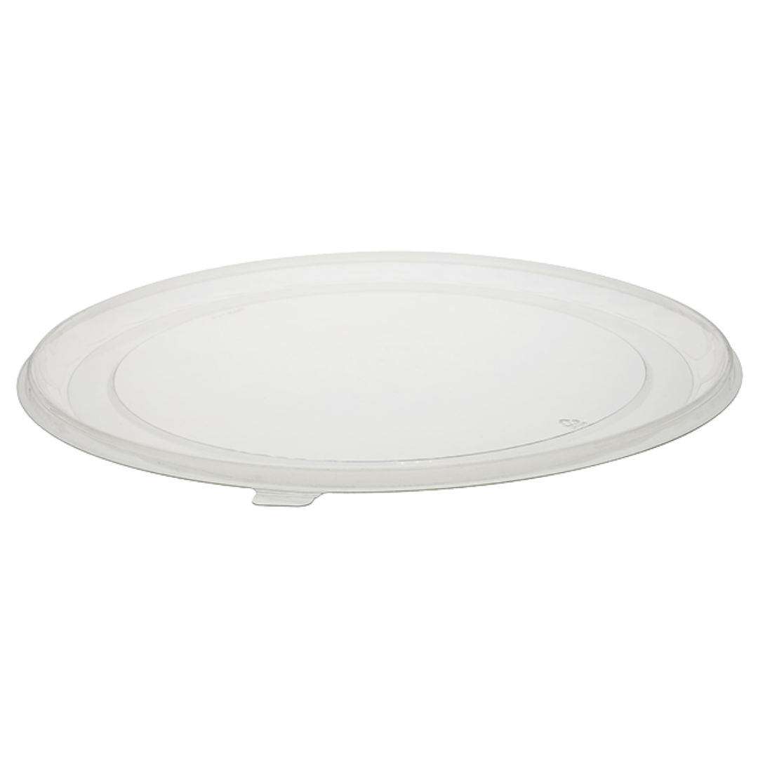 18" Round Clear PET Catering Tray - 50 pcs
