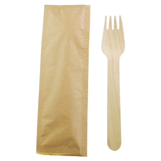 4" Individually Wrapped Birch Wood Forks - 1000/case