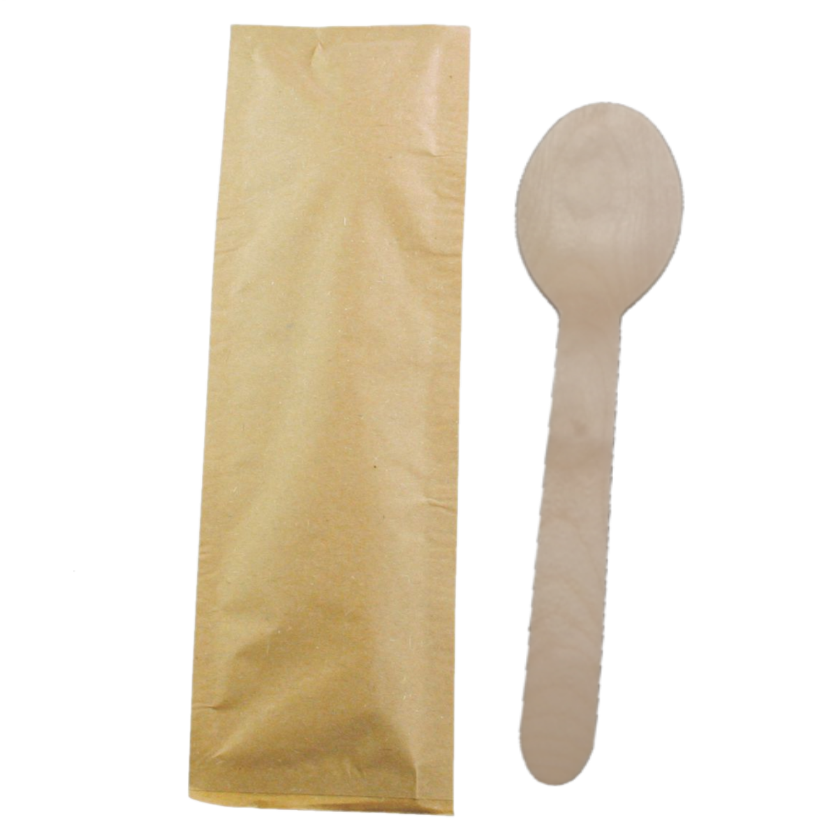 4" Individually Wrapped Birch Wood Spoons - 500/case