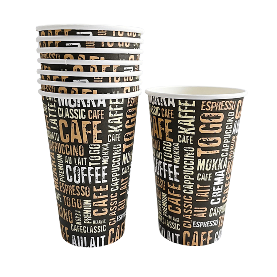 16oz Printed Hot Paper Cups - 1000/cs