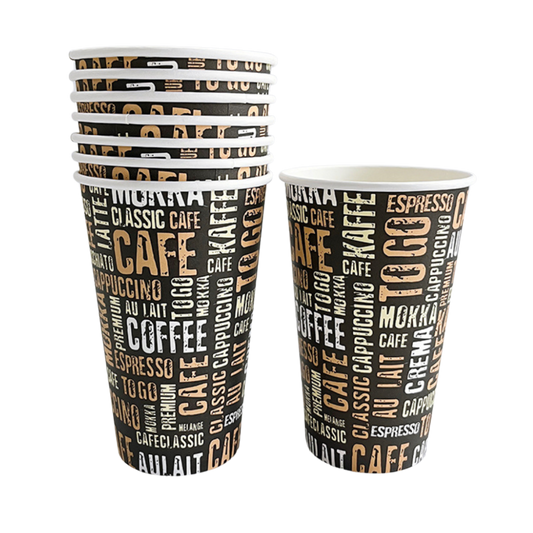 16oz Printed Hot Paper Cups - 1000/cs