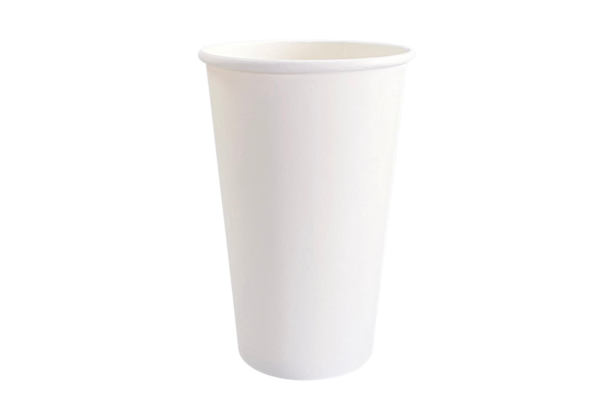 20oz White Paper Hot Cups - 1000 pcs