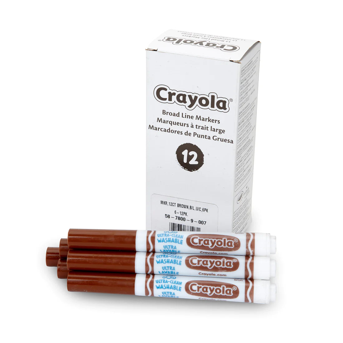 Crayola Bulk Broad Line Markers, Brown, 12 Count
