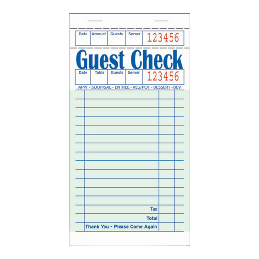1 Copy Guest Checks - 50 books/box