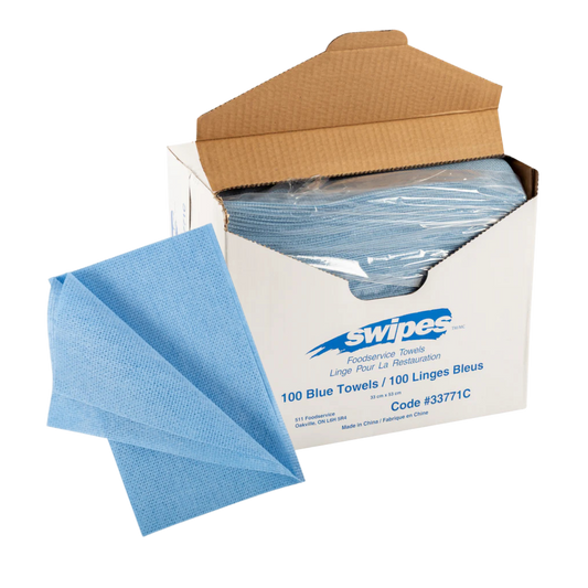 13" X 21" Blue Antimicrobial Food Service Towels - 100pcs