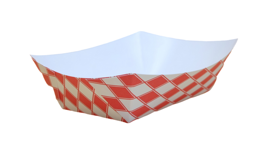 5lb Red Checkered Food Trays - 500pcs