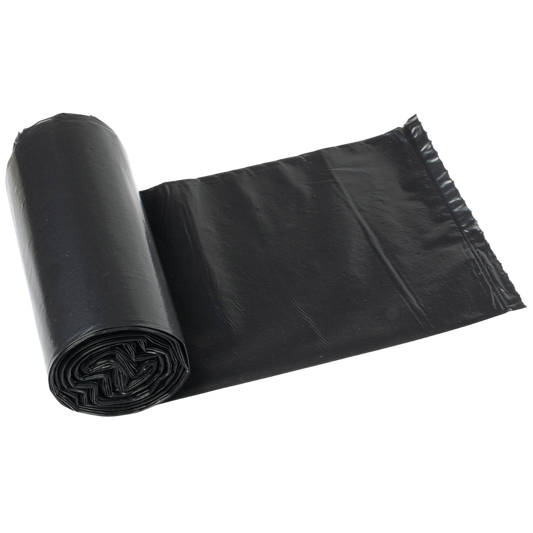 24" x 22" High Density Black Garbage Bags on the Roll - 1000 pcs