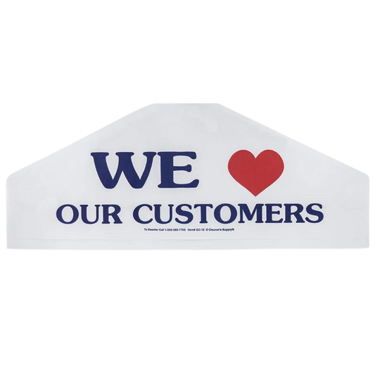 20" Printed "We Love" Back Fold Garment Cover - 1000 pcs