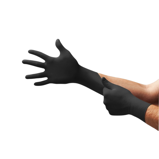 Large Black Industrial Nitrile Gloves - 100/box, 10box/cs