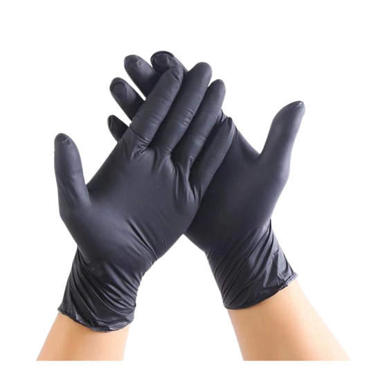 Extra Large Powder Free Black Nitrile Gloves - 100/box, 10box/cs