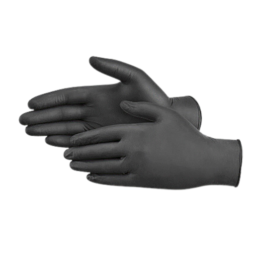 Extra Large Black Industy Nitrile Gloves - 100/box, 10box/cs