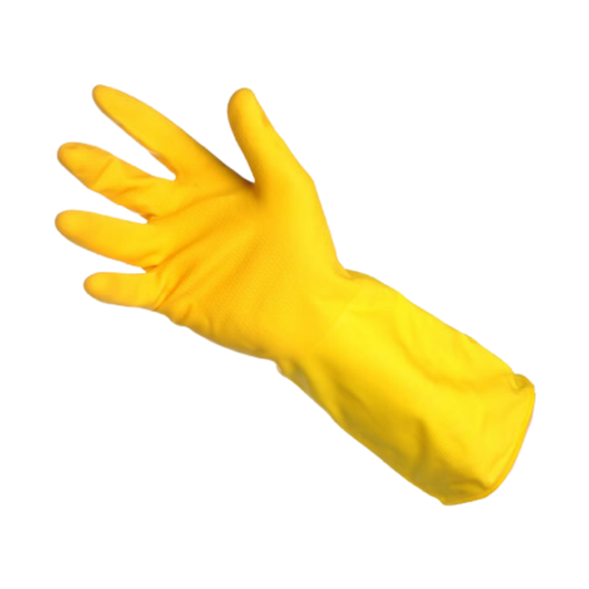 Extra Large Yellow Latex Kitchen Gloves - 12 Pairs, 12 bag/cs