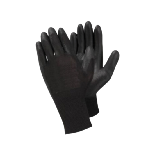 Large Black 1/2 Coated Nitrile PU Glove - 12 Pairs