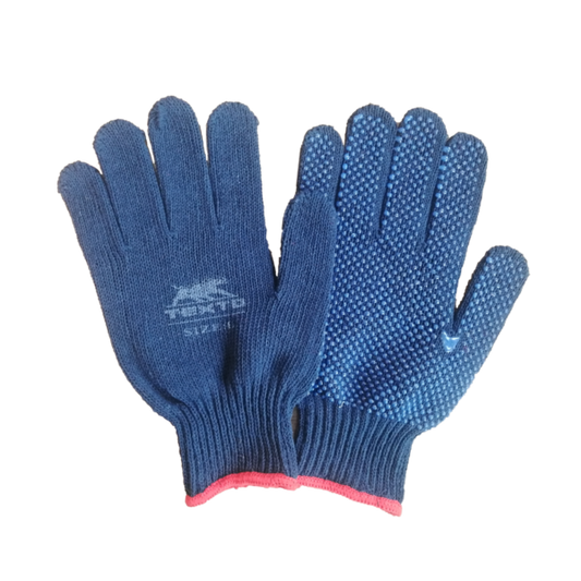 Heavy Duty Blue PVC Dotted Gloves - 12 Pairs, 20bag/MC