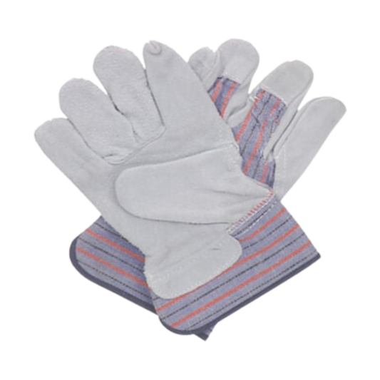 Heavy Duty Green Leather Gloves - 12 Pairs, 10b/mc