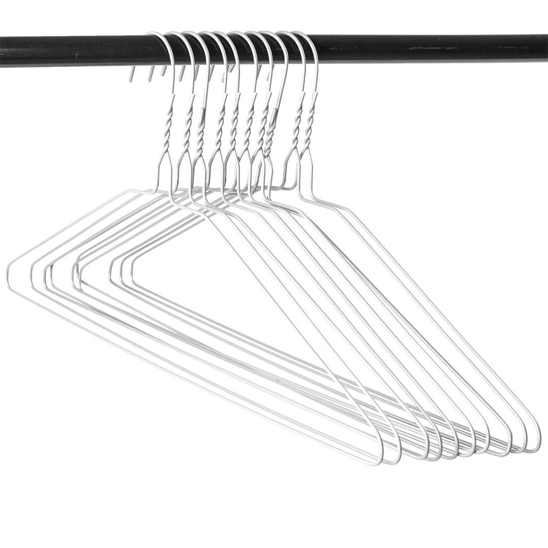16" White Suit Hanger, 13 Gauge - 500 pcs
