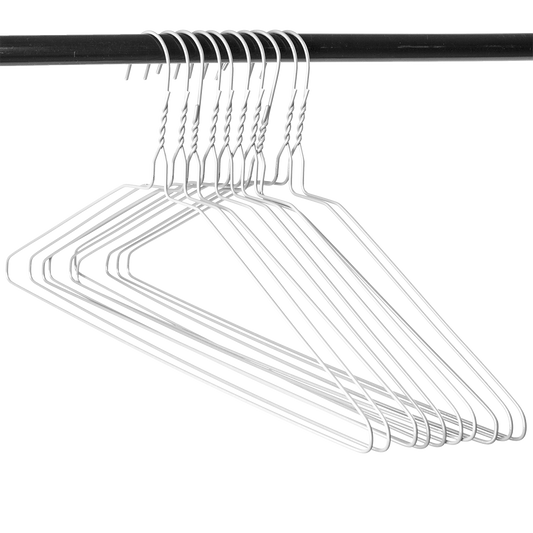16" White Suit Hanger, 13 Gauge - 500 pcs