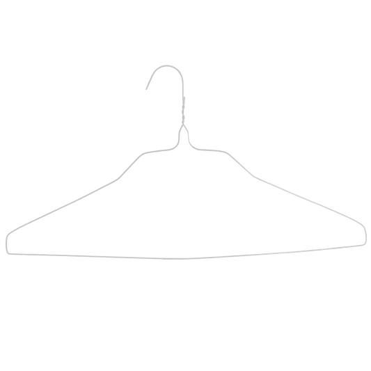 16" White Shirt Hanger, 14.5 Gauge - 500 pcs