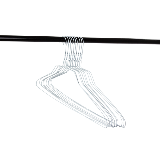18" White Shirt Hanger, 14.5 Gauge - 500 pcs