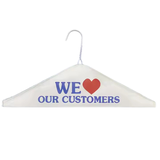 16" White Printed Caped Hanger, 13 Gauge - 500 pcs
