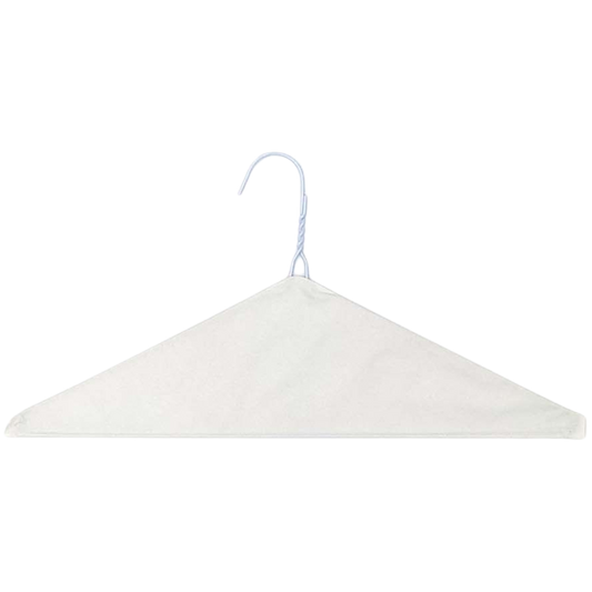 16" White Plain Caped Hanger, 13 Gauge - 500 pcs