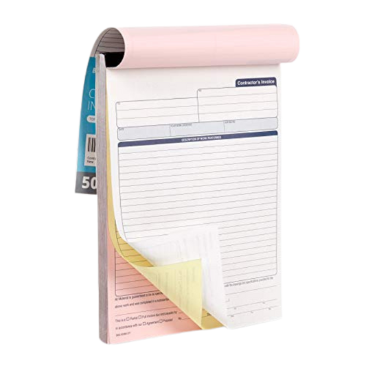 Blank Softback Dry Cleaner's Invoice with 3 Part NCR Copies - 500 pcs