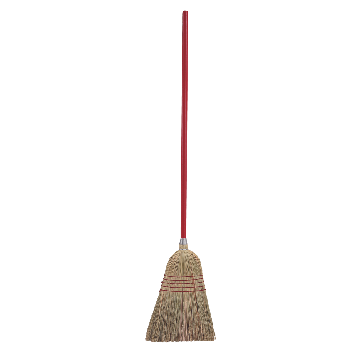 2.5cm Red Stained Corn Broom with Lacquered Handle