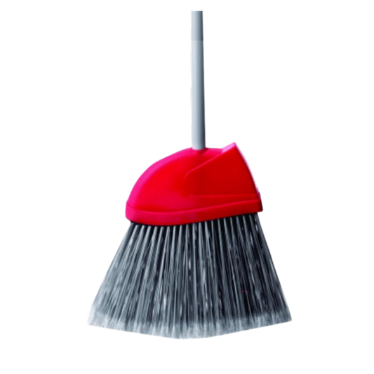 8" Angle Broom with a 18.5cm, 130cm metal handle - 24Pcs/cs