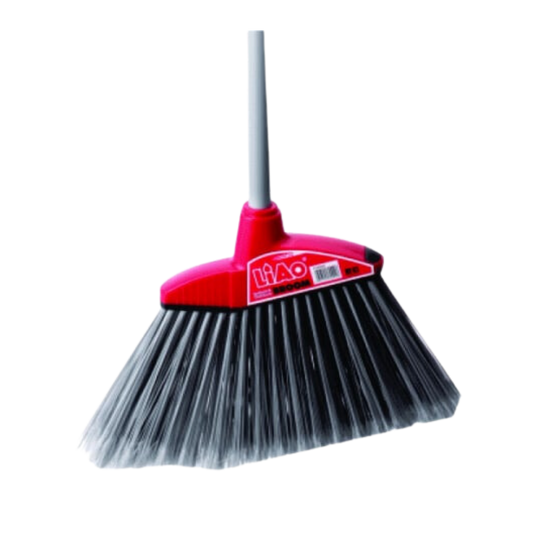9" Plastic Head Angle Broom with 6-7" Bristle and 52" Metal Handle - 24pcs/cs
