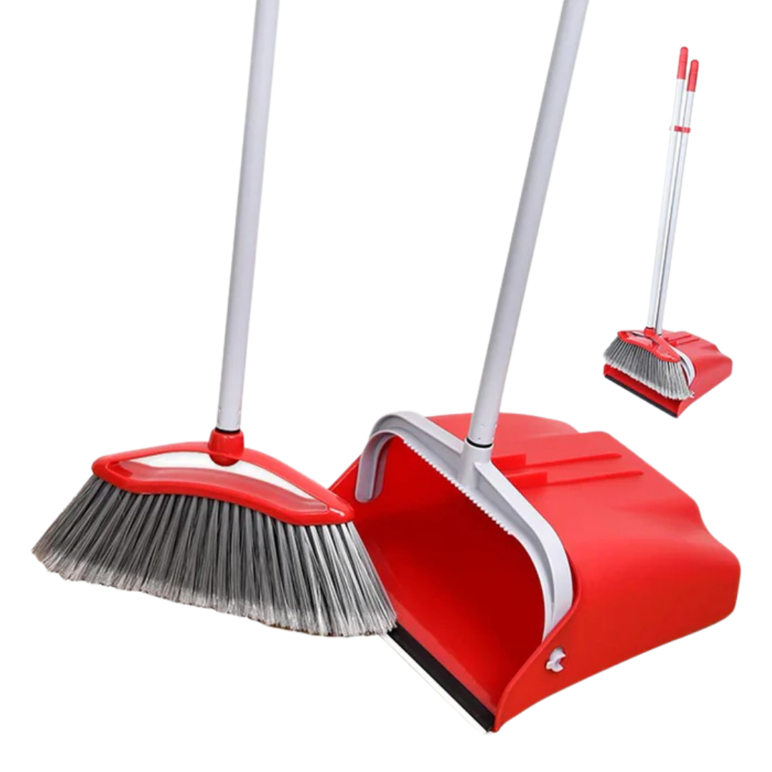 30x26cm Dustpan & Broom Set with Metal Handle - 1set