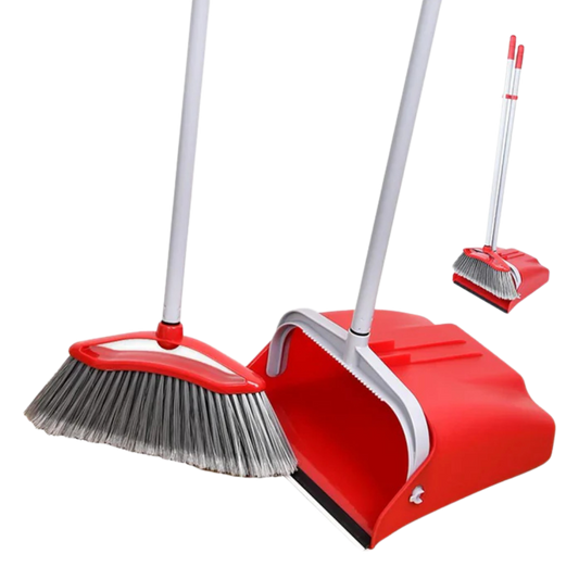30x26cm Dustpan & Broom Set with Metal Handle - 1set