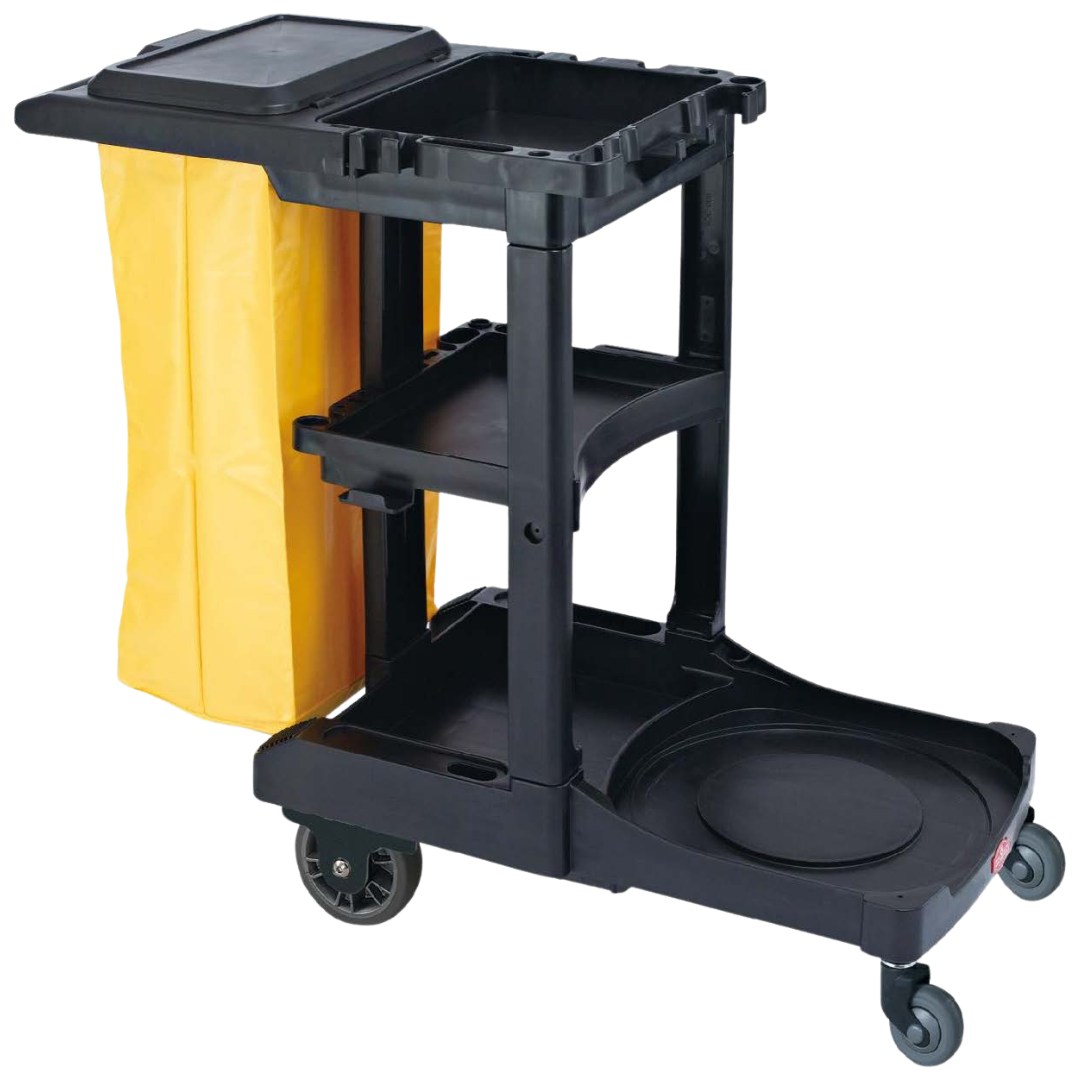 Heavy Duty Black Janitorial Cart