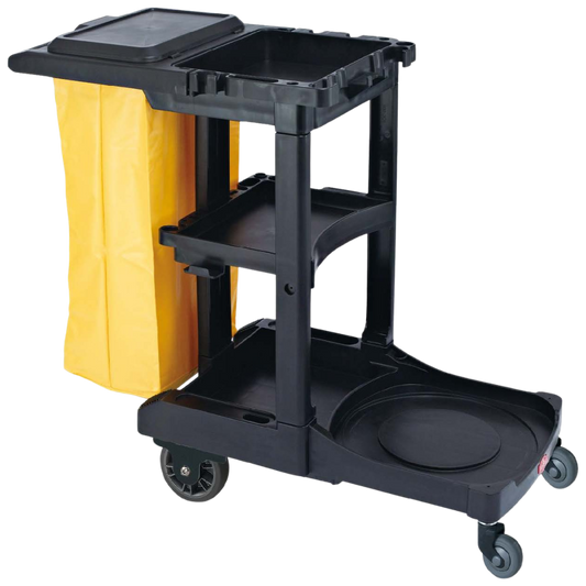 Heavy Duty Black Janitorial Cart