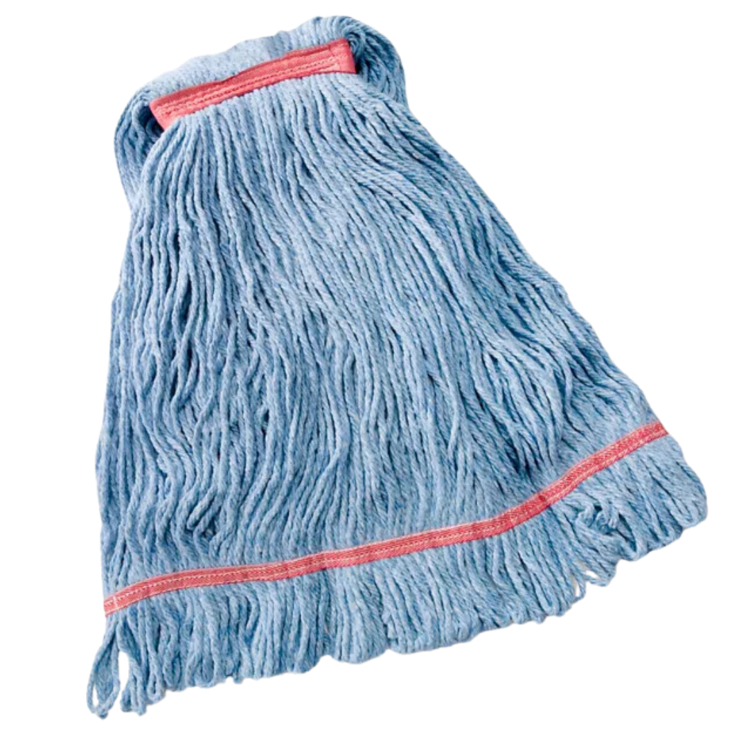 24oz Blue Narrow Band Cotton Mop Head - 1 piece, 6 pcs/bag