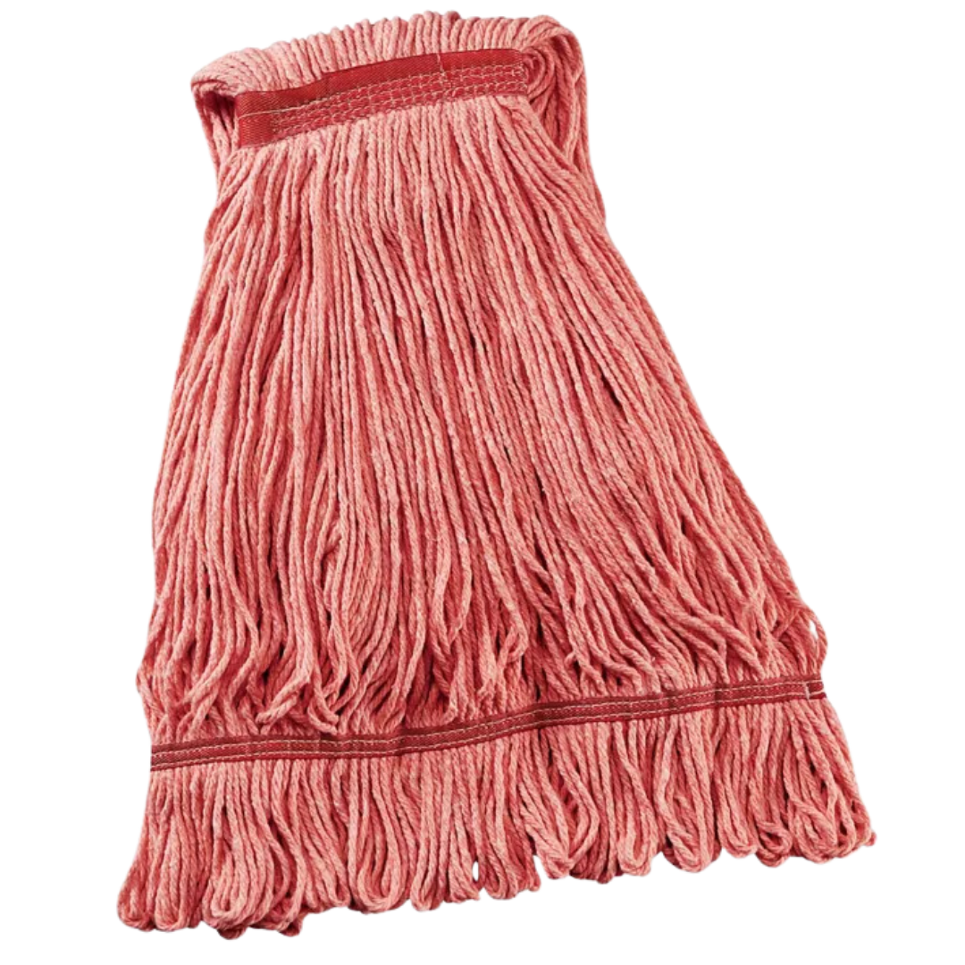24oz Red Narrow Band Cotton Mop Head - 1 piece, 6 pcs/bag