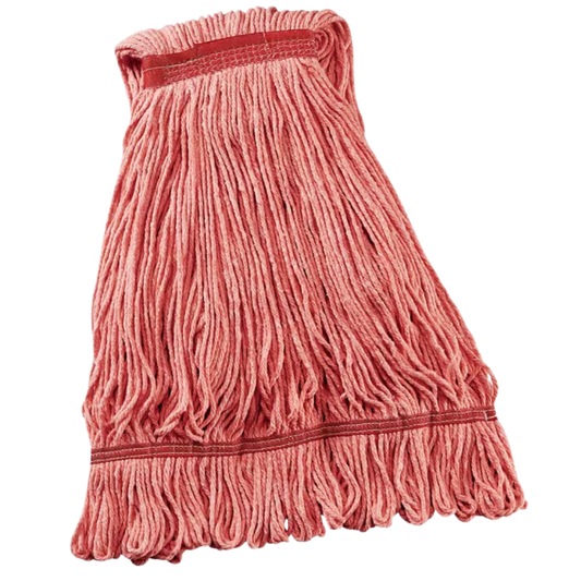 24oz Red Narrow Band Cotton Mop Head - 1 piece, 6 pcs/bag