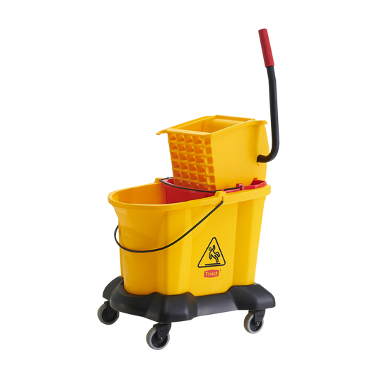 33L Dual-water Side Press Combo Yellow Bucket & Wringer