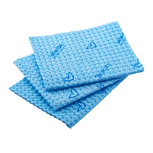 35cm x 35.5cm Blue Breazy Semi-disposable Microfibre Cloth - 25pcs