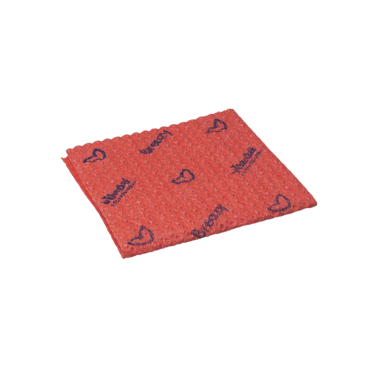 35cm x 35.5cm Red Breazy Semi-disposable Microfibre Cloth - 25pcs