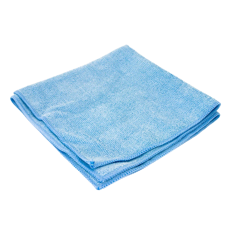 Blue Microfiber Cleaning Cloths 16" x 16" – 25 Pack (8 Packs per Case) Janitor's Choice