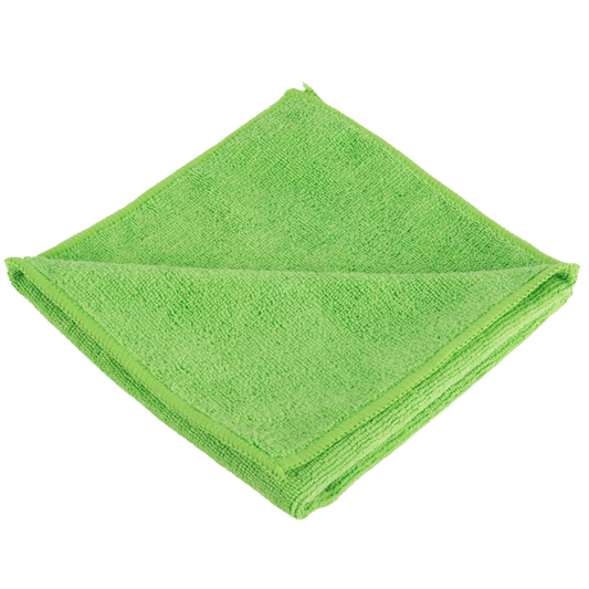 16 x 16 Green Microfiber Cloth - 25 pcs/pak, 8paks/cs