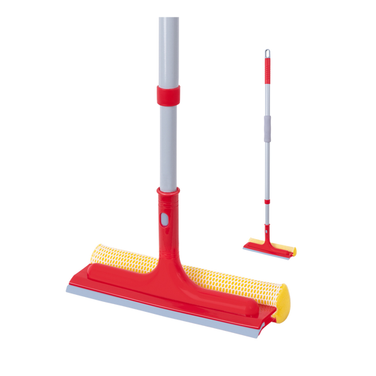 24.5x8x16cm Window Cleaner with a Telescopic Aluminum Handle - 1 Set, 24sets/cs