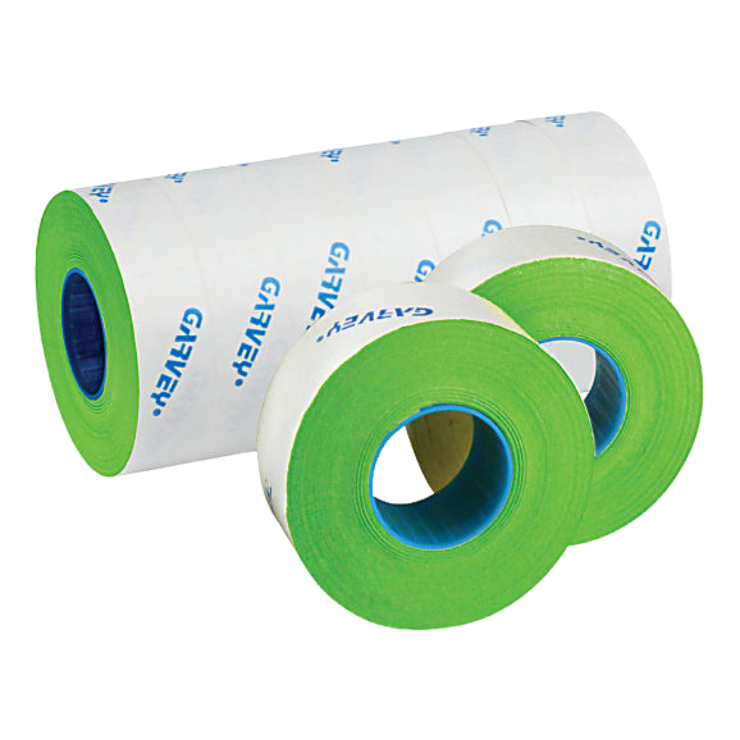 Green Blank Price Label - 9 Rolls, 20sleeve/cs