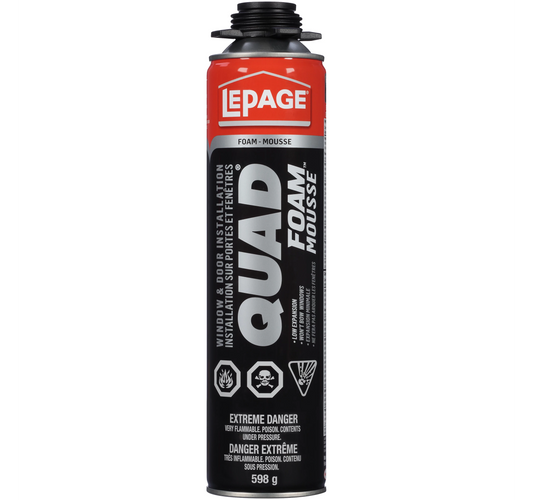 LePage Quad Window & Door Spray Foam Insulation Sealant, Interior/Exterior, 598g, Tan, (Case of 12) Lepage