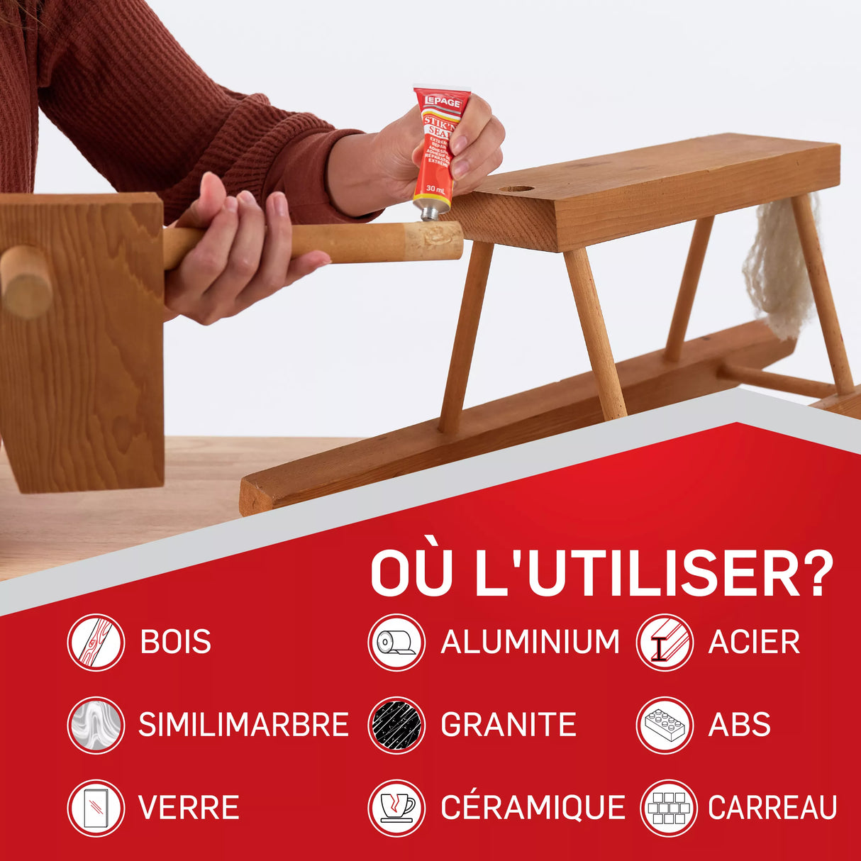 LePage Stik'n Seal Extreme Repair Adhesive, Clear, 30 ml Tube, Pack of 1 LePage