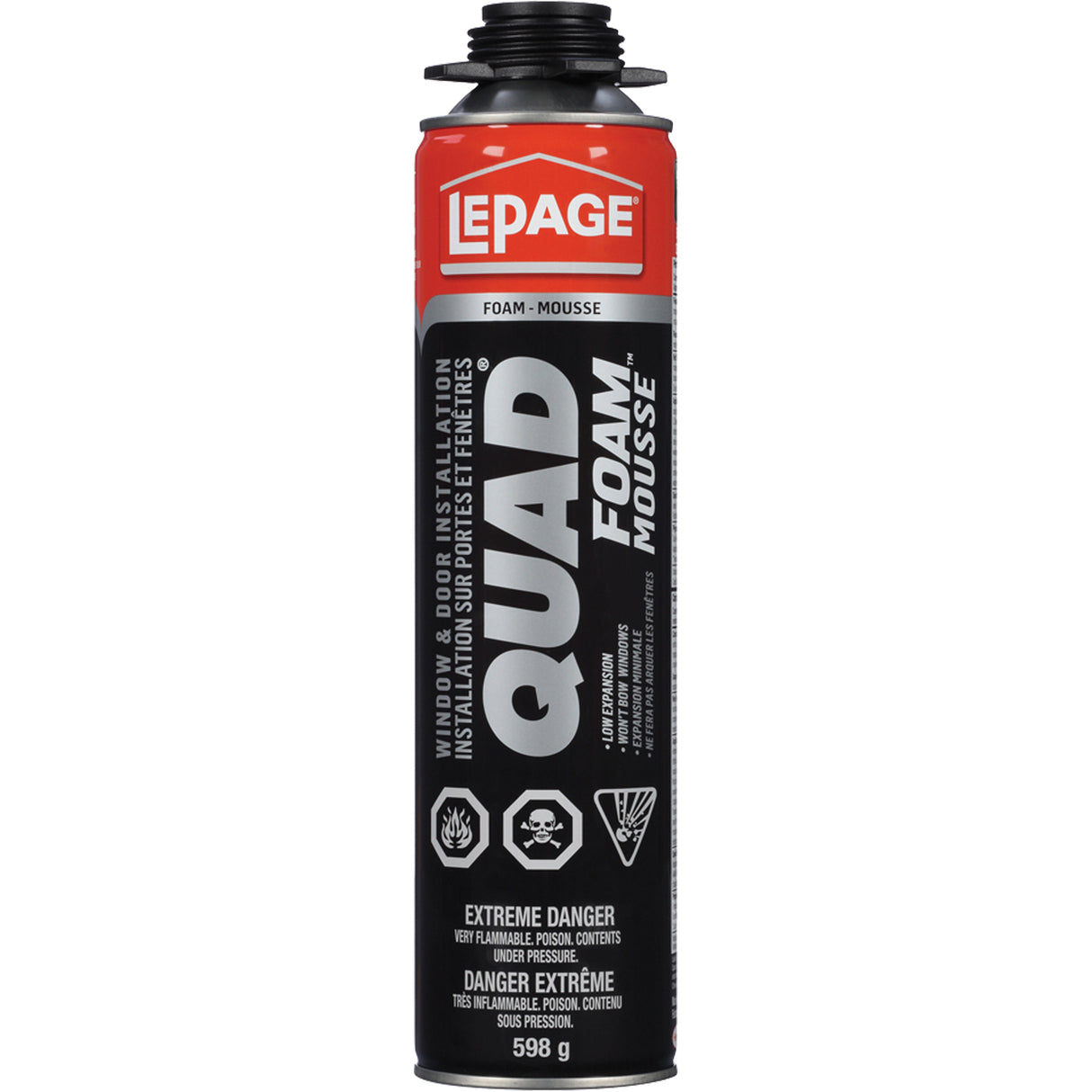 Lepage® Quad® Foam™ Window & Door Installation Foam, Aerosol Can, Tan LePage®